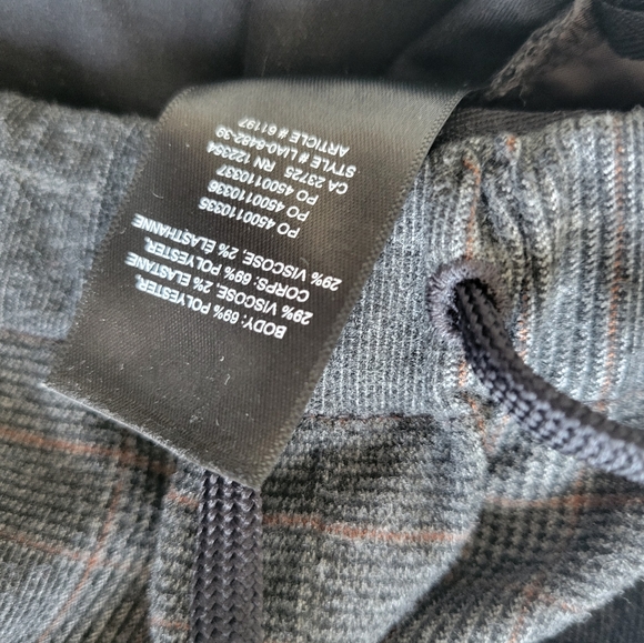 ❌SOLD❌BABATON | Jimmy pants, charcoal plaid, trouser joggers - Picture 5 of 6